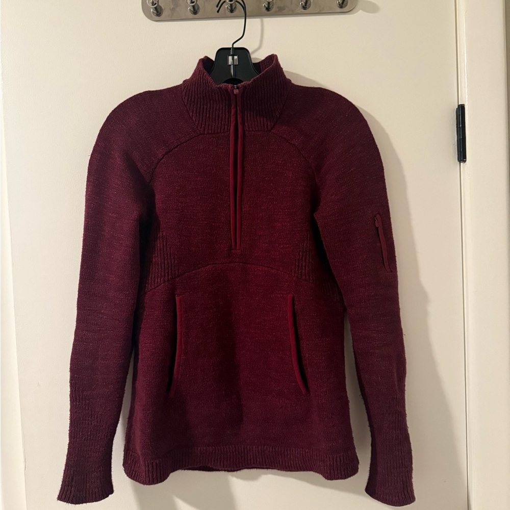 Lululemon Burgundy Half-Zip AtEase Sweater Sz XS